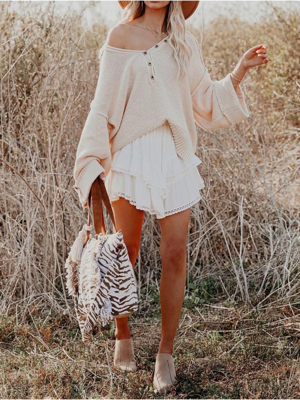 Layered Ruffle Mini Skort in White